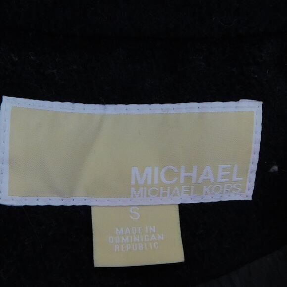 Michael Kors Women Black Trench Coat Wool Blend Jacket Removal Hood Jacket Small - Picture 6 of 12